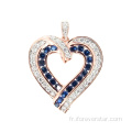 Wholesale bijoux en or solide pendentif diamant saphir